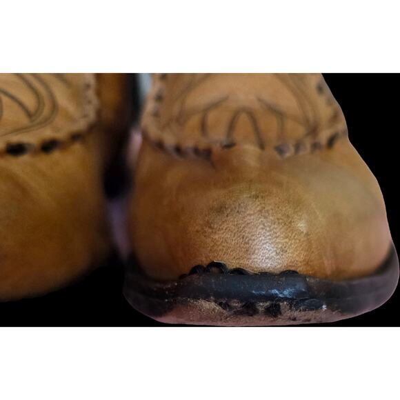 Dan Post Brown Natural Leather Buckstitching Cowboy Western Boots 10D main image 15